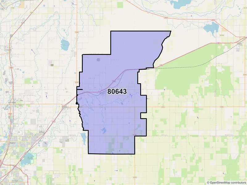 Map of ZIP Code 80643 — Keenesburg, CO