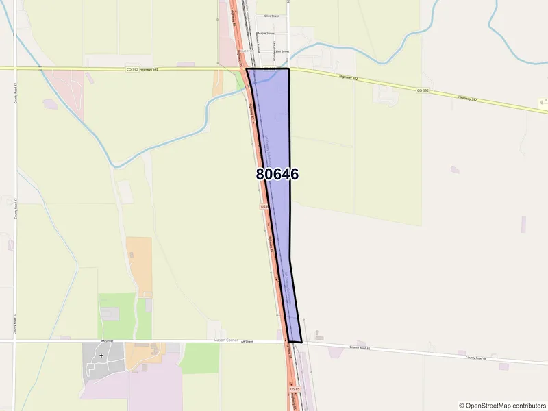 Map of Lucerne, Colorado and ZIP codes