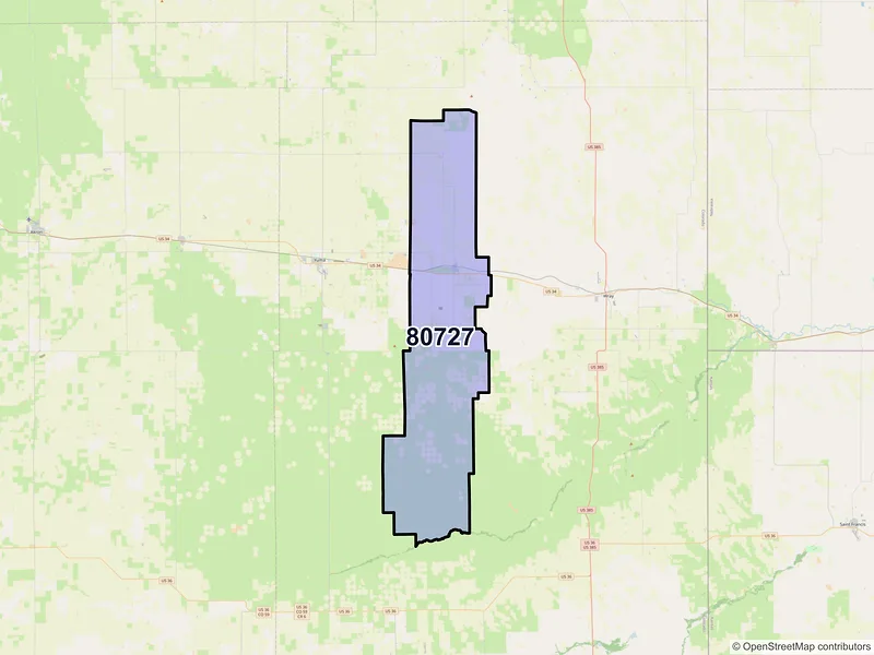 Map of ZIP Code 80727 — Eckley, CO