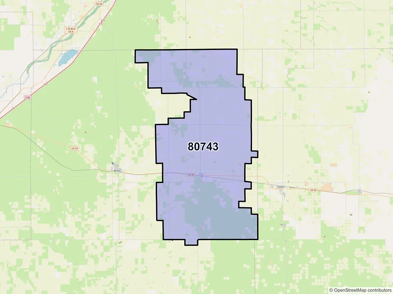 Map of Otis, Colorado and ZIP codes