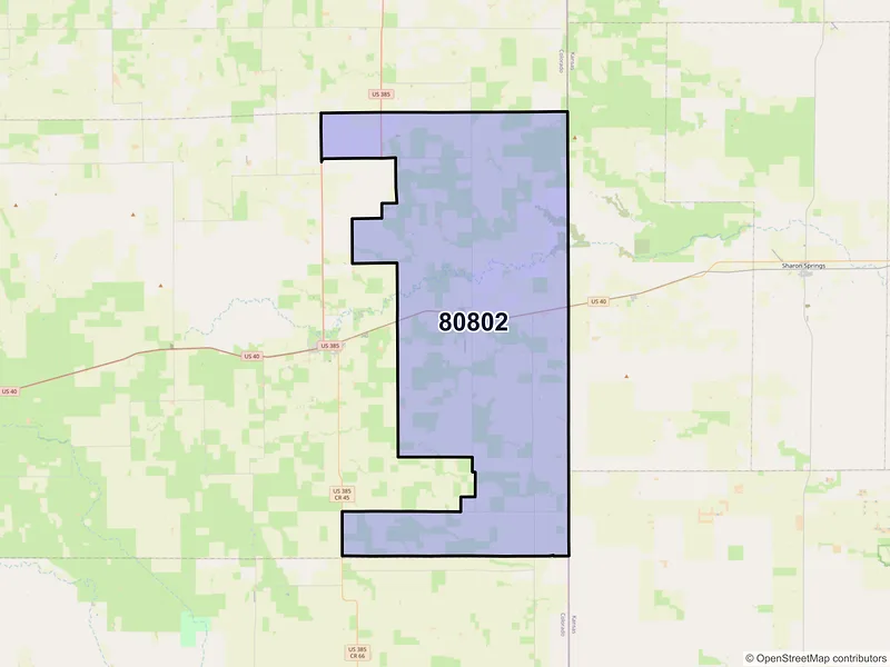 Map of ZIP Code 80802 — Arapahoe, CO