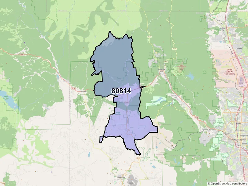 Map of ZIP Code 80814 — Divide, CO