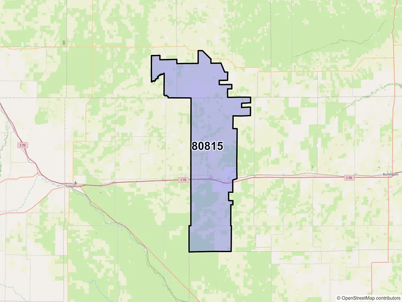 Map of ZIP Code 80815 — Flagler, CO