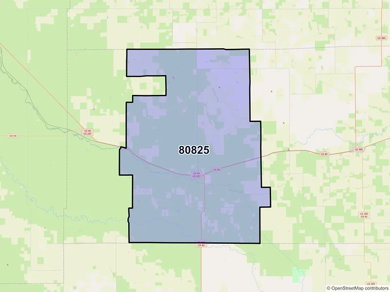 Map of ZIP Code 80825 — Kit Carson, CO