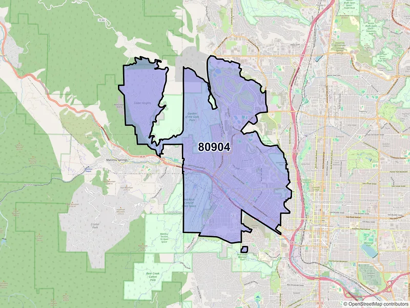 Map of ZIP Code 80904 — Colorado Springs, CO