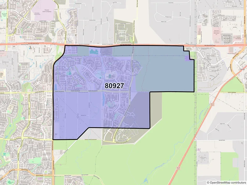 Map of ZIP Code 80927 — Colorado Springs, CO