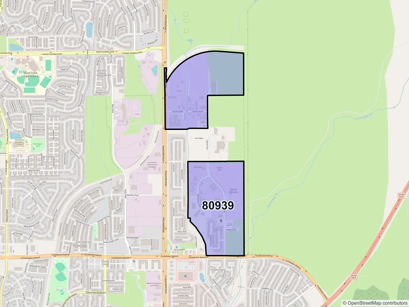 Map of ZIP Code 80939 — Colorado Springs, CO