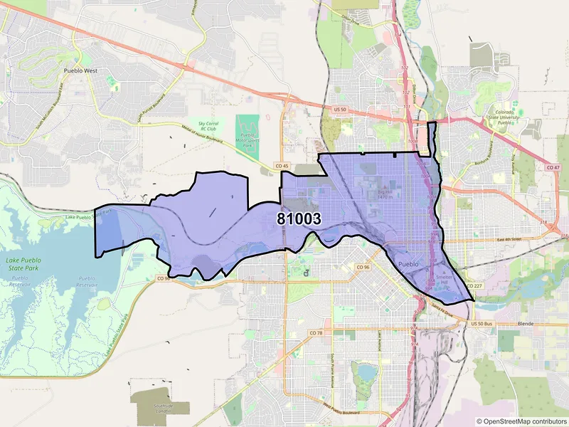 Map of ZIP Code 81003 — Pueblo, CO
