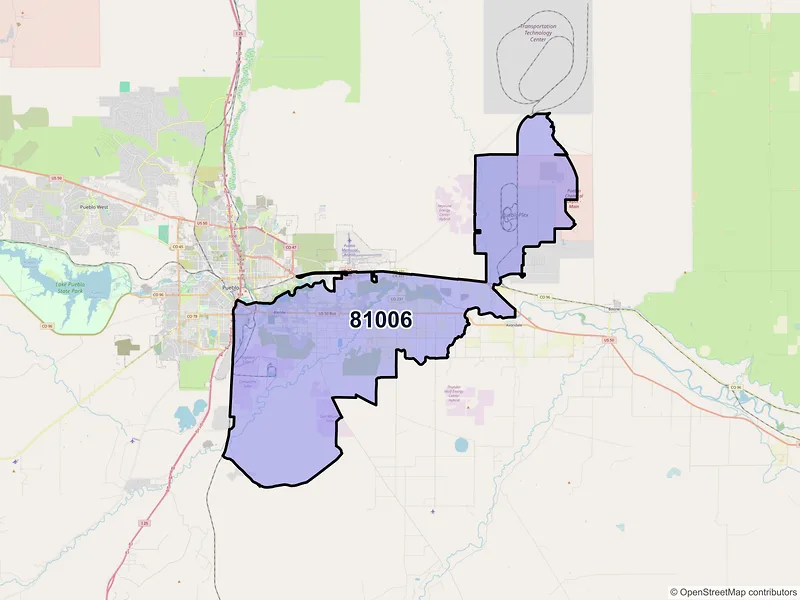 Map of ZIP Code 81006 — Pueblo, CO