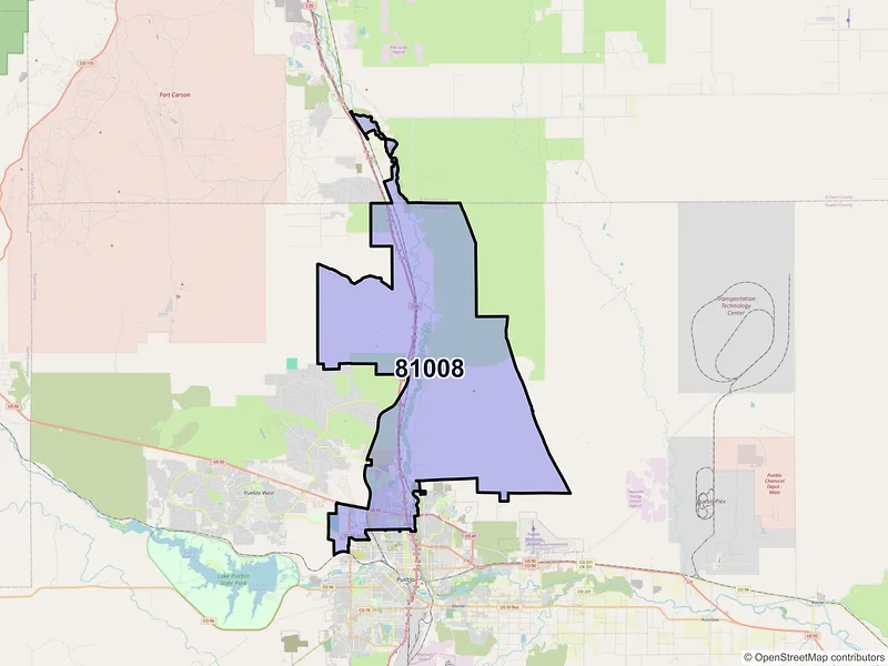 Map of ZIP Code 81008 — Pueblo, CO