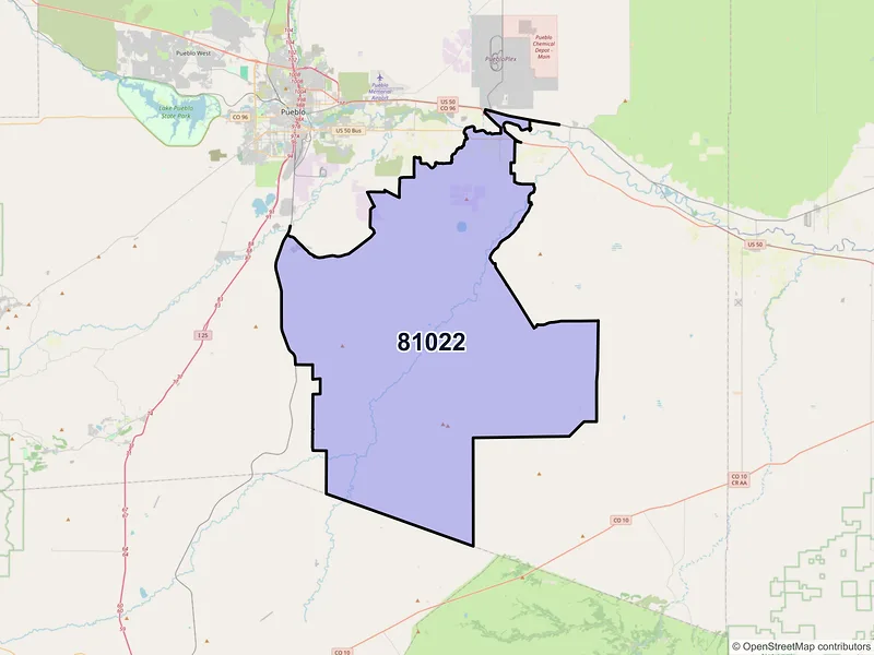 Map of ZIP Code 81022 — Avondale, CO