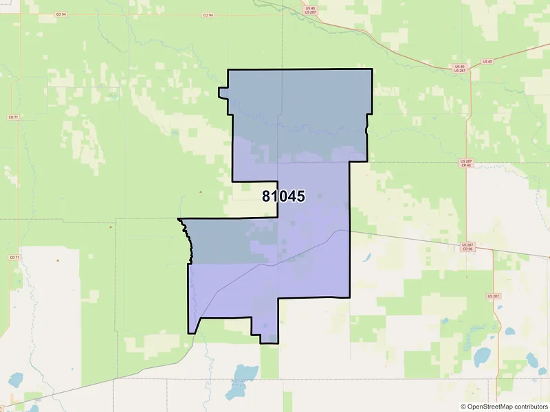Map of ZIP Code 81045 — Haswell, CO