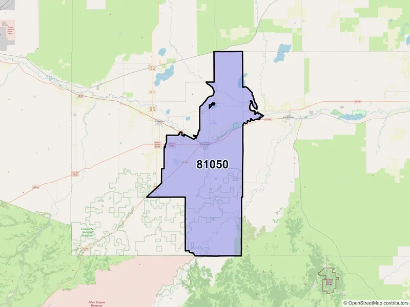 Map of ZIP Code 81050 — La Junta, CO