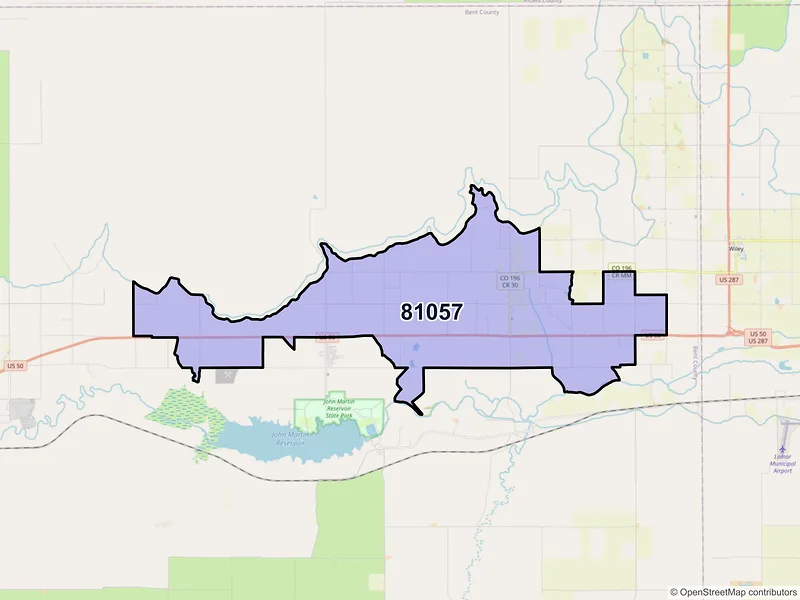Map of ZIP Code 81057 — Mc Clave, CO