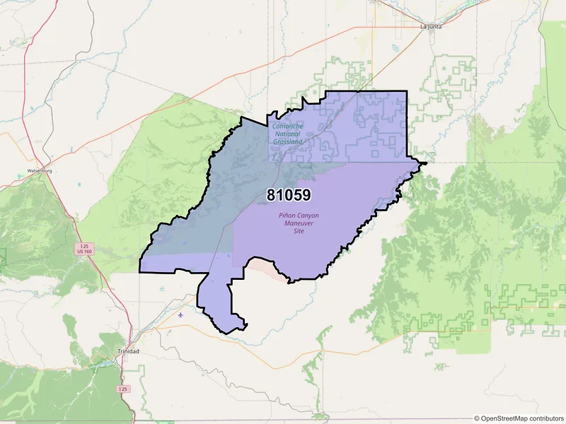 Map of ZIP Code 81059 — Model, CO