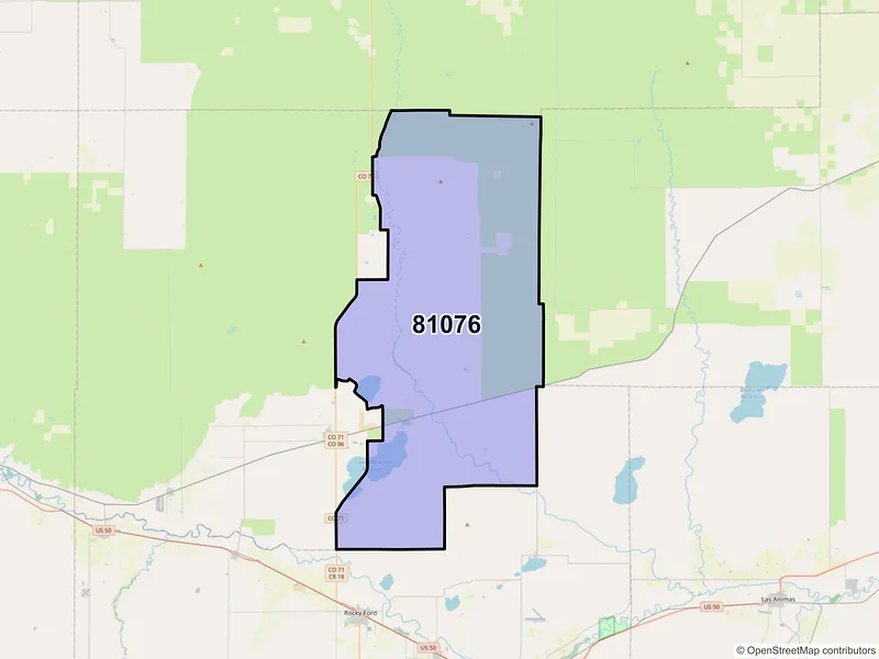 Map of Sugar City, Colorado and ZIP codes