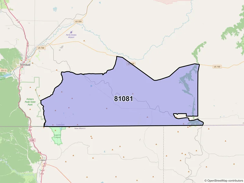 Map of ZIP Code 81081 — Trinchera, CO