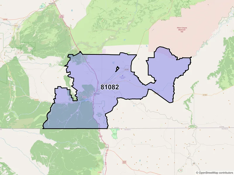 Map of ZIP Code 81082 — Trinidad, CO