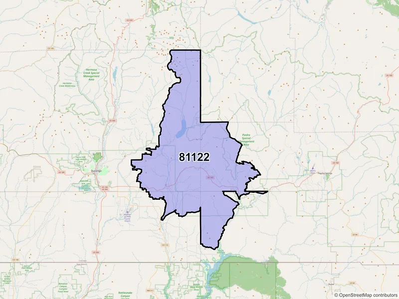 Map of ZIP Code 81122 — Bayfield, CO
