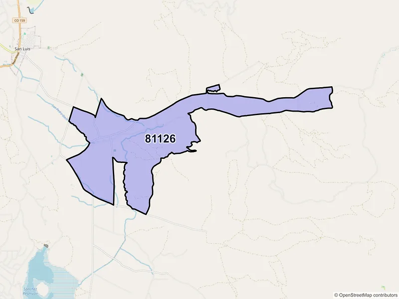 Map of Chama, Colorado and ZIP codes