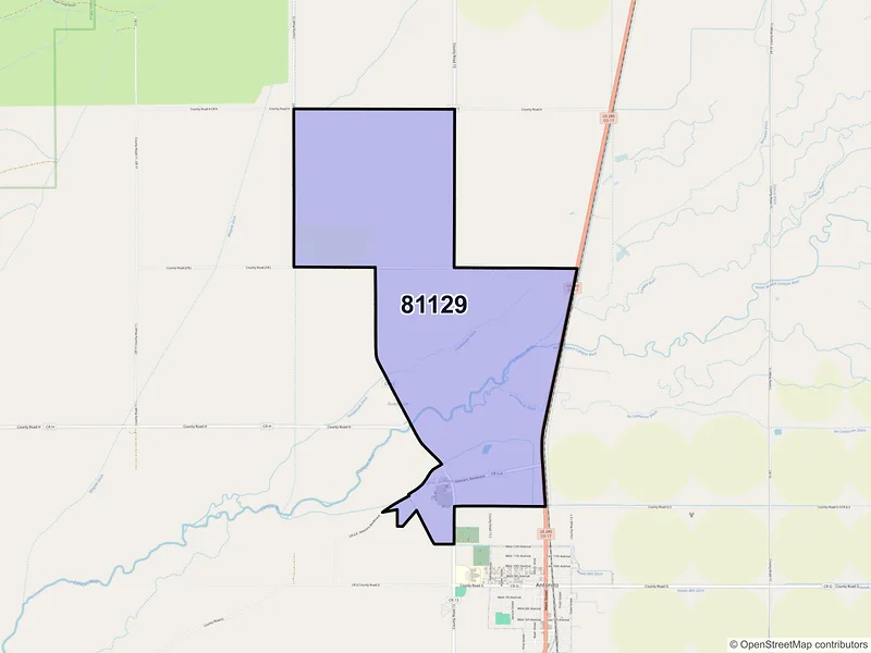 Map of Conejos, Colorado and ZIP codes