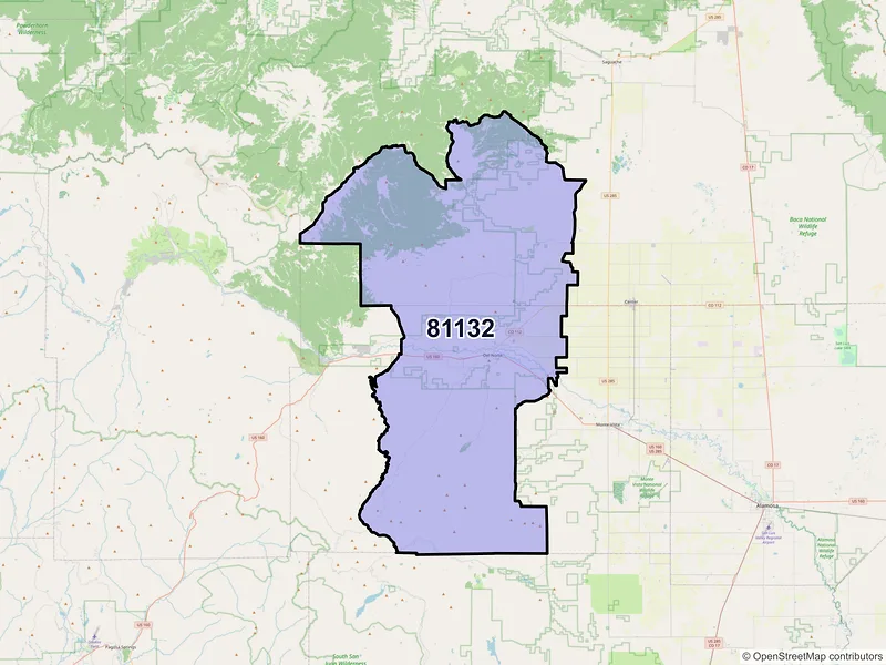 Map of ZIP Code 81132 — Del Norte, CO