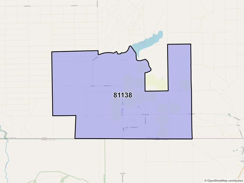 Map of Jaroso, Colorado and ZIP codes