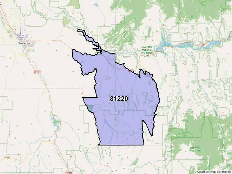 Map of ZIP Code 81220 — Cimarron, CO