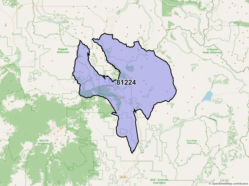 Map of ZIP Code 81224 — Crested Butte, CO