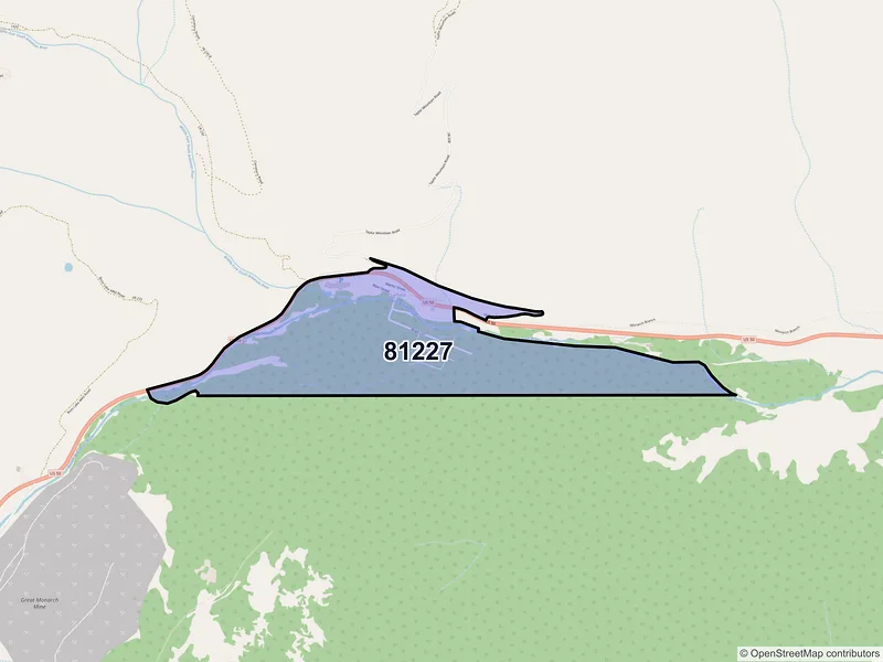Map of Monarch, Colorado and ZIP codes