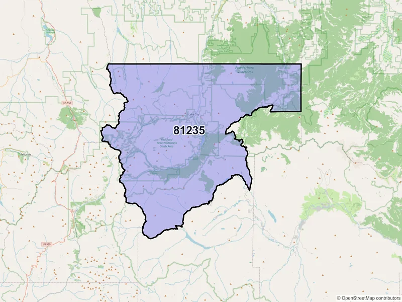 Map of ZIP Code 81235 — Lake City, CO