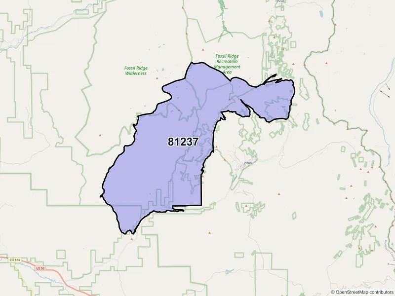 Map of ZIP Code 81237 — Ohio City, CO
