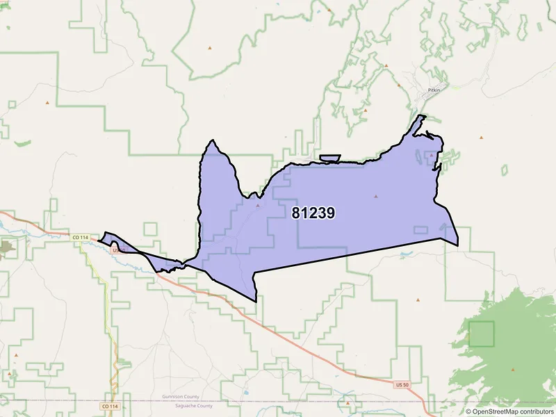 Map of ZIP Code 81239 — Parlin, CO
