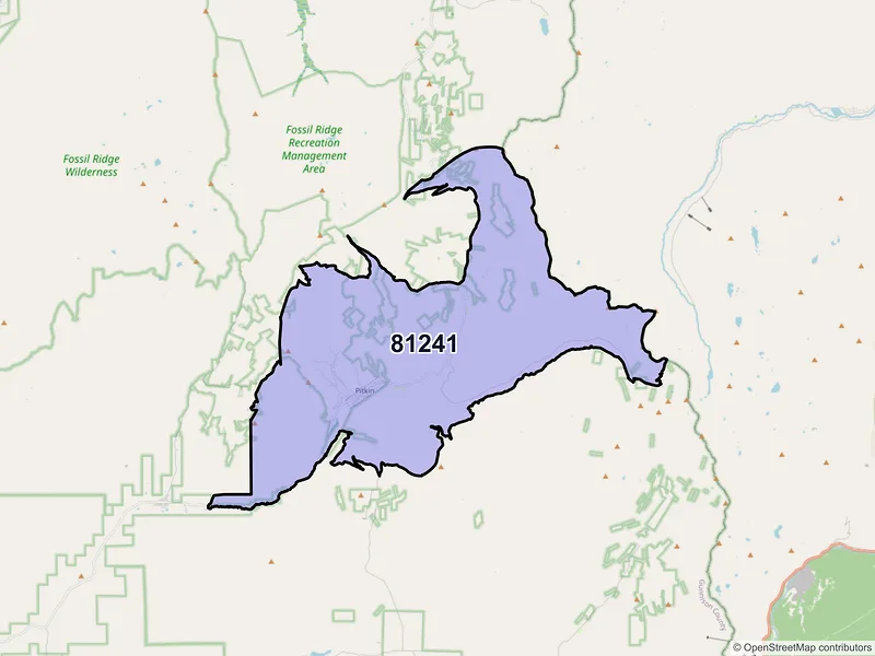 Map of Pitkin, Colorado and ZIP codes