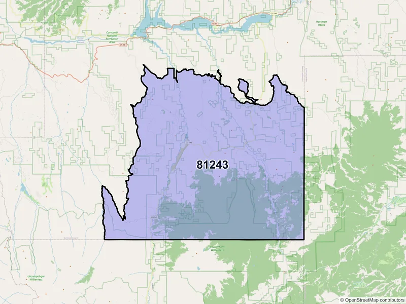 Map of ZIP Code 81243 — Powderhorn, CO