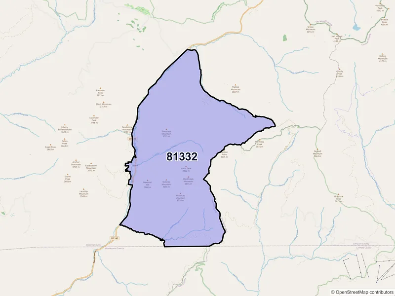 Map of Rico, Colorado and ZIP codes