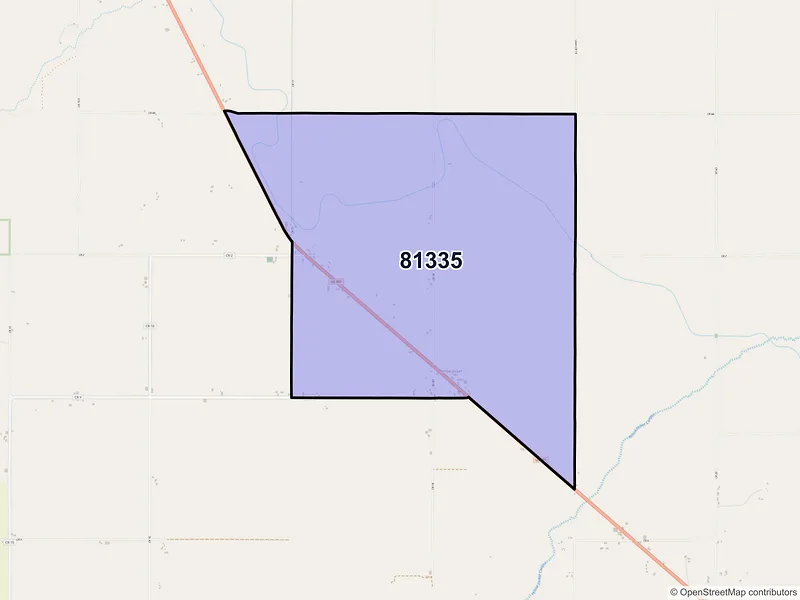 Map of ZIP Code 81335 — Yellow Jacket, CO