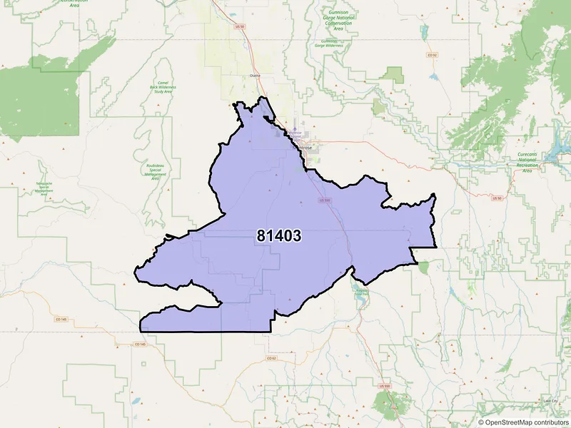 Map of ZIP Code 81403 — Montrose, CO