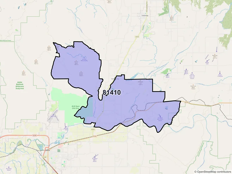 Map of ZIP Code 81410 — Austin, CO