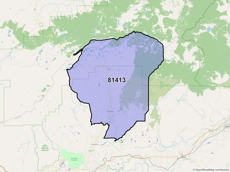 Map of ZIP Code 81413 — Cedaredge, CO