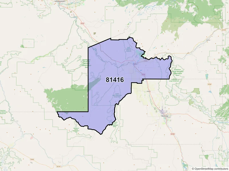 Map of ZIP Code 81416 — Delta, CO