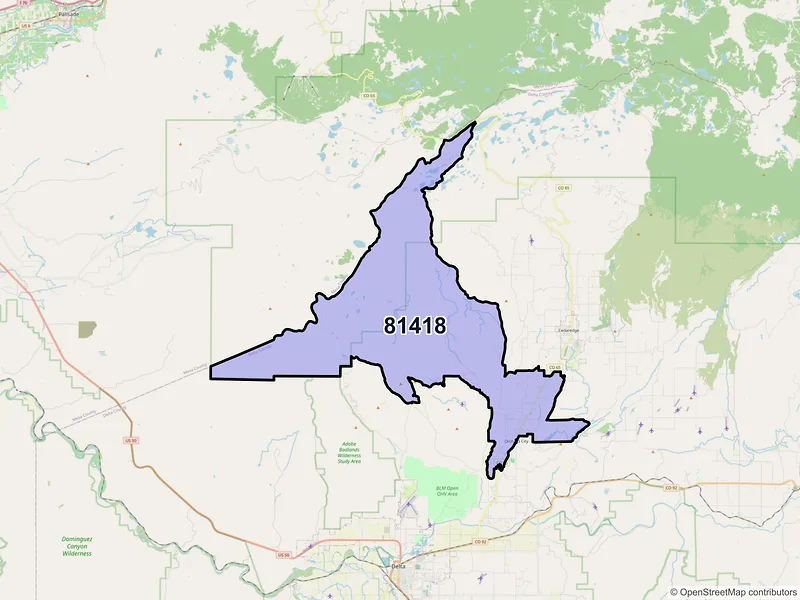 Map of ZIP Code 81418 — Eckert, CO