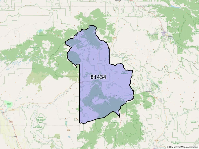 Map of ZIP Code 81434 — Somerset, CO