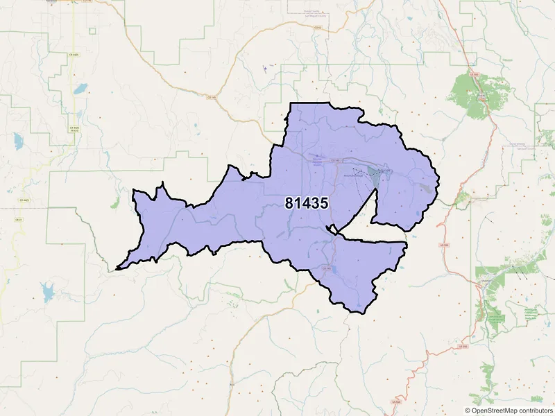 Map of ZIP Code 81435 — Telluride, CO