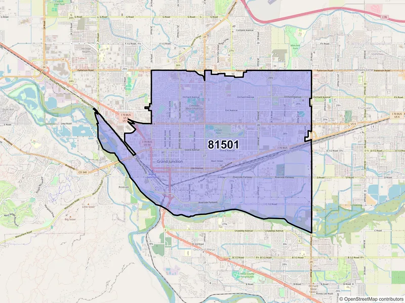 Map of ZIP Code 81501 — Grand Junction, CO
