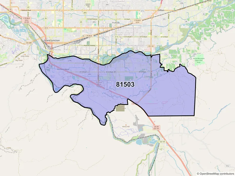 Map of ZIP Code 81503 — Grand Junction, CO
