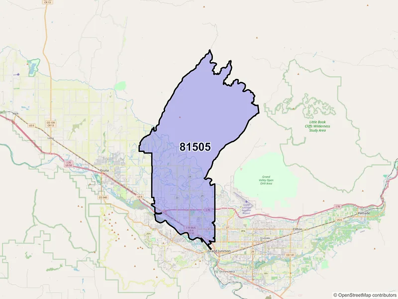 Map of ZIP Code 81505 — Grand Junction, CO