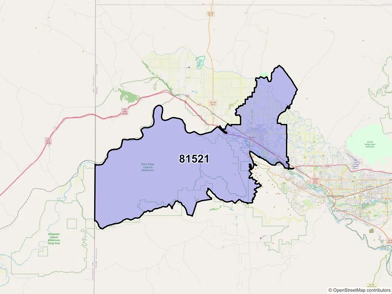 Map of ZIP Code 81521 — Fruita, CO
