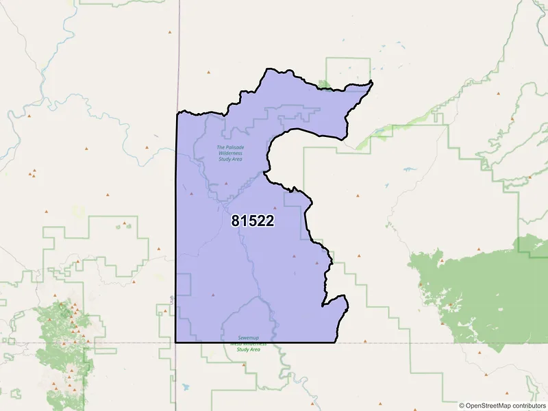 Map of ZIP Code 81522 — Gateway, CO