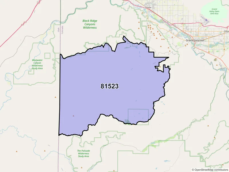 Map of ZIP Code 81523 — Glade Park, CO